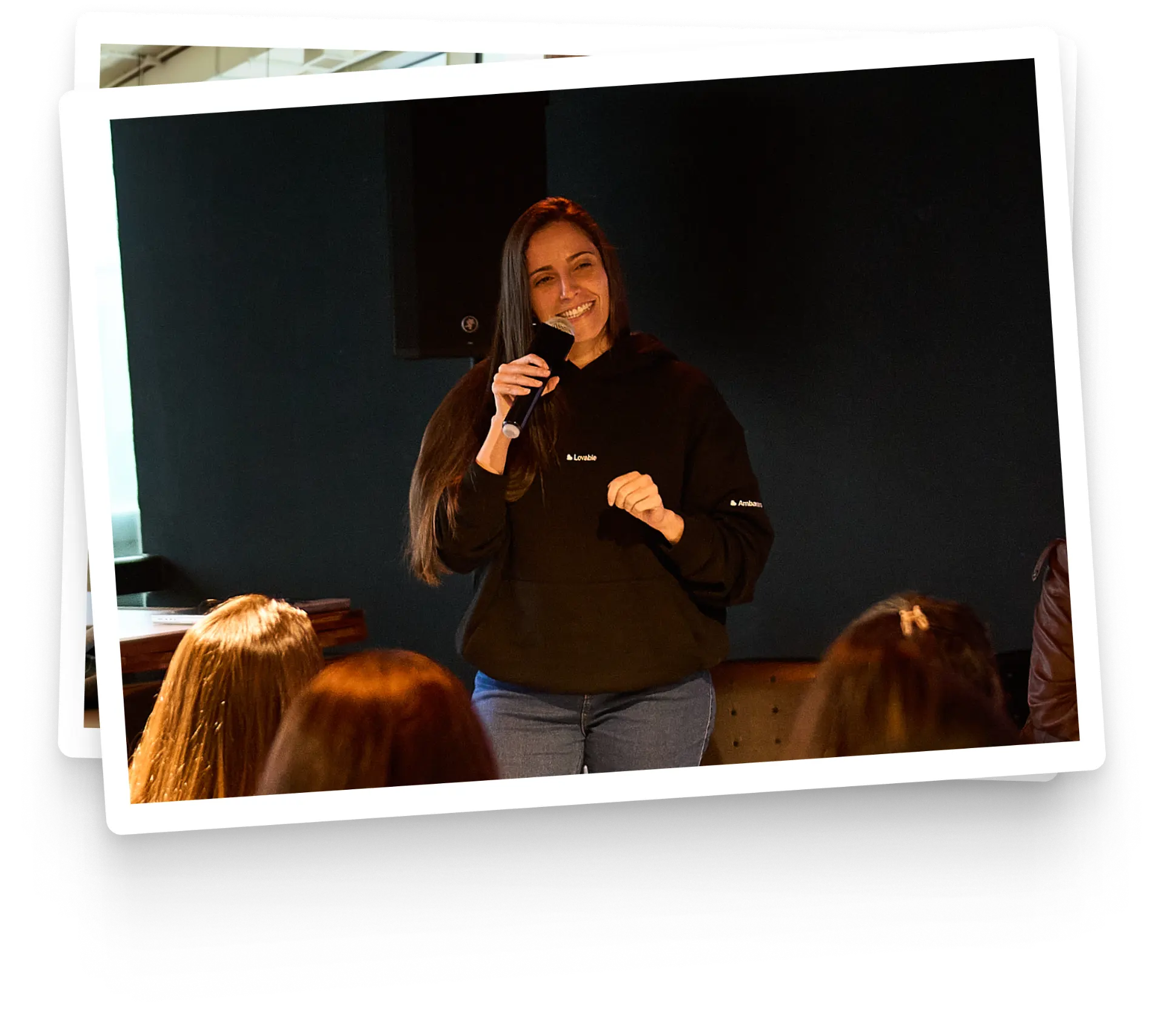 A Lovable City Lead speaking at a community event